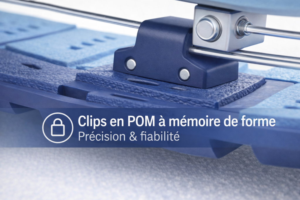 Clips en POM à mémoire de forme